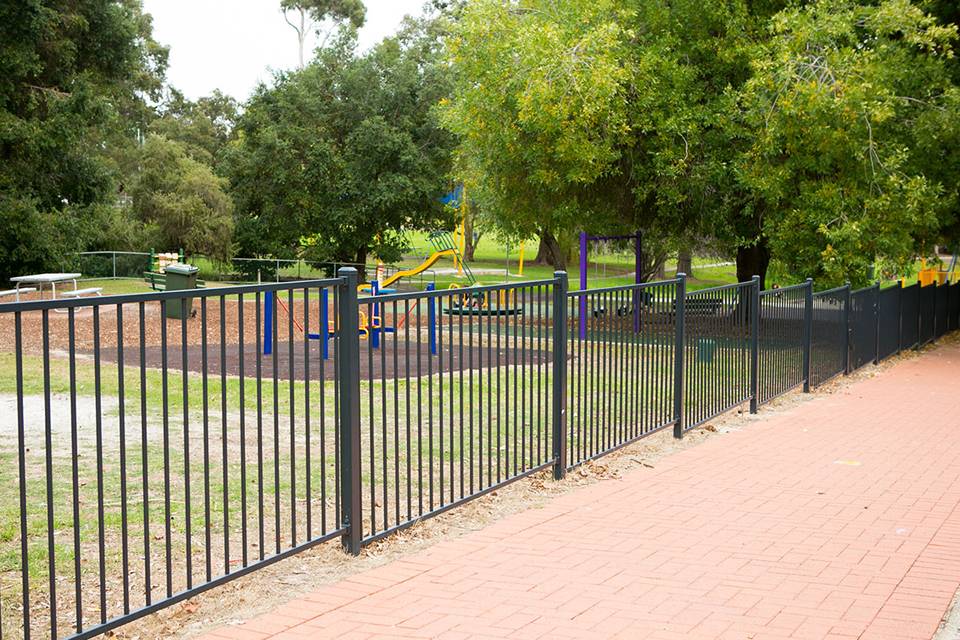 Steel fence is placed along the leisure area.